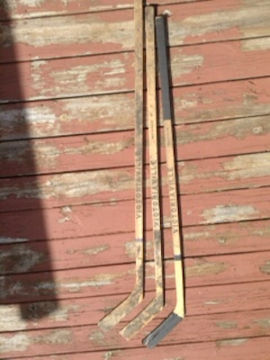 Photo of the infamous Grier City PA hockey sticks.