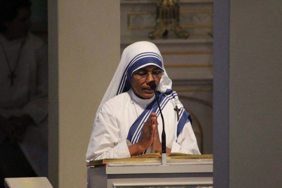 Photo by Debbie Walker of one of the Missionaries of Charity Sisters, who are based at Saint Teresa of Calcutta parish.