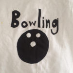 Printmaking bowling t-shirt design.