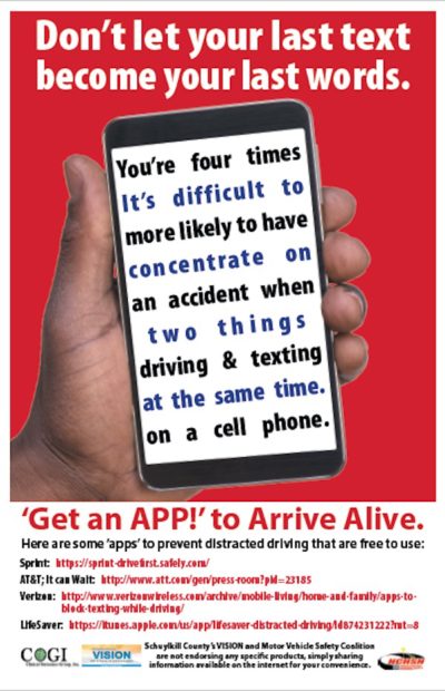 Distracted driving poster.